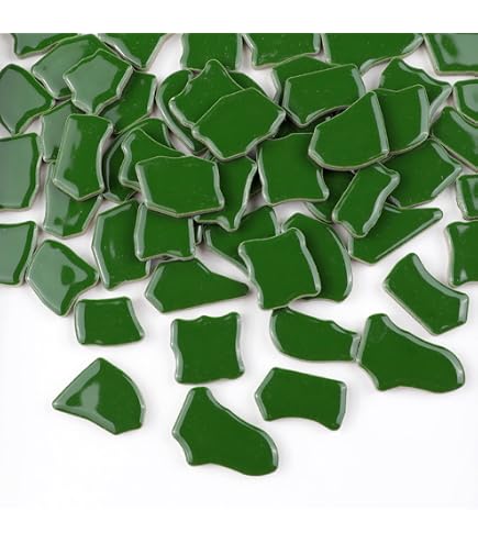 EDFLIFE Glazed Ceramic Mosaic Tiles – Mixed Color Flower Shapes For Crafts, Art Projects (1.1lb) - View #6