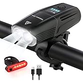 Volcano Eye Ultimate Bike Lights Set Super Bright 2000 Lumens Powerful Bike Headlight Rechargeable Waterproof 5 Modes Bicycle