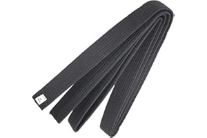 LYMGS 110 Inch Black Karate Belt, 280cm Taekwondo Solid Rank Martial Arts Belts Universal Fit for Judo/Karate/Taekwondo, Blac