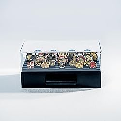 Wooden Challenge Coin Display Case with Clear Cover
