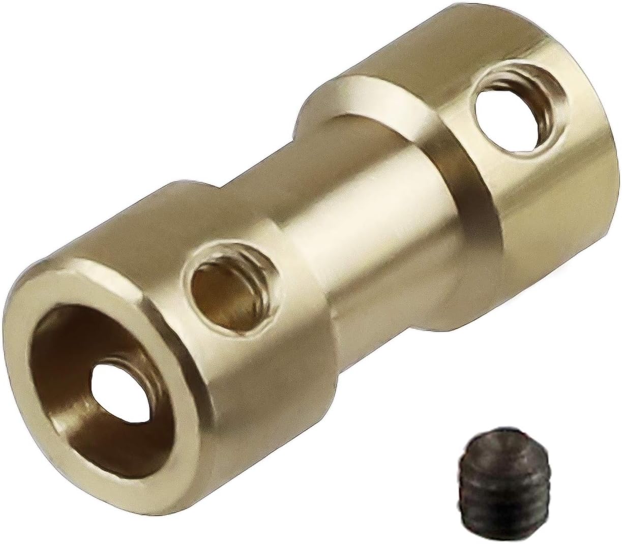 Xnrtop 6mm to 6mm Brass Connector Copper DIY Motor Flexible Shaft Coupling Joint Connector With Screws for RC Model Motor(10 of Pack) - - 
