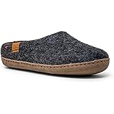 Green Comfort Designed in Denmark | Hand-Made in Nepal | Women's Makalu Wool Slippers with Leather Soles