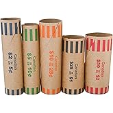 L LIKED 210 Assorted Preformed Coin Wrappers for Canadian Coins, Dollar, Quarter, Nickel, Dime Coin Rollers