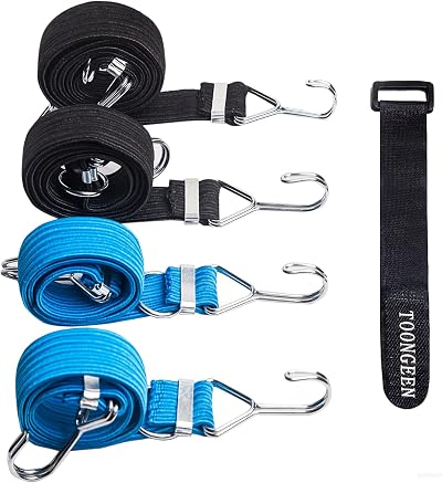 TOONGEEN Bungee Cords with Hooks 4 Pack 24 and 39 inches Heavy Duty