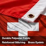 SHATCHI Switzerland Flag 5ft x 3ft Polyester with Brass Eyelets view 6
