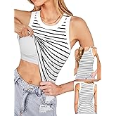 CUPSHE Womens Built in Bra Tank Tops Ribbed Sleeveless 2025 Summer Basic Tops