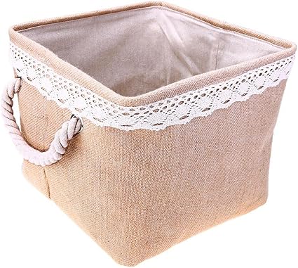 Demiawaking Boite De Rangement Dentelle Cubes De Rangement En Tissu Panier A Linge Poubelle Organiseur Avec Poignees En Corde Pour Chambre A Coucher Bebe Enfants Jouets Amazon Fr Cuisine Maison