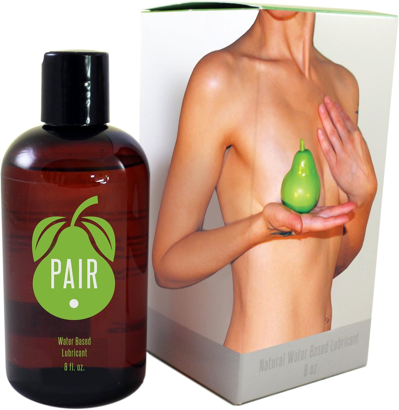 Pair Personal Lubricant - Natural Water Based Lubricant 8oz - No Parabens - Discreet Label. Made in USA - Silky Natural Feel
