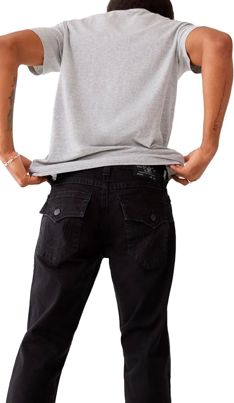 Ricky - Jeans da Uomo a Gamba Dritta, Nero, 52