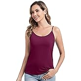 WiWi Women's Camisole Adjustable Spaghetti Straps Undershirt Soft Tank Tops Bamboo Viscose Cami Sleepwear S-XXL