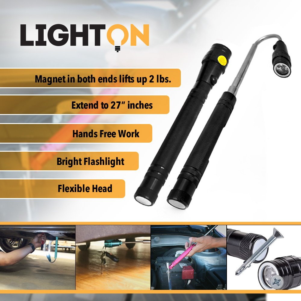 Light On Telescopic Flashlight 3 in 1 Equipped with on