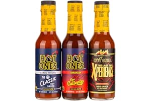 Hot Ones Season 24 Trio Pack, The Classic Garlic Fresno, The Classic Barbacoa & The Last Dab: Xperience, Made With All Natural Ingredents, 5 fl oz Bottles (3-Pack)