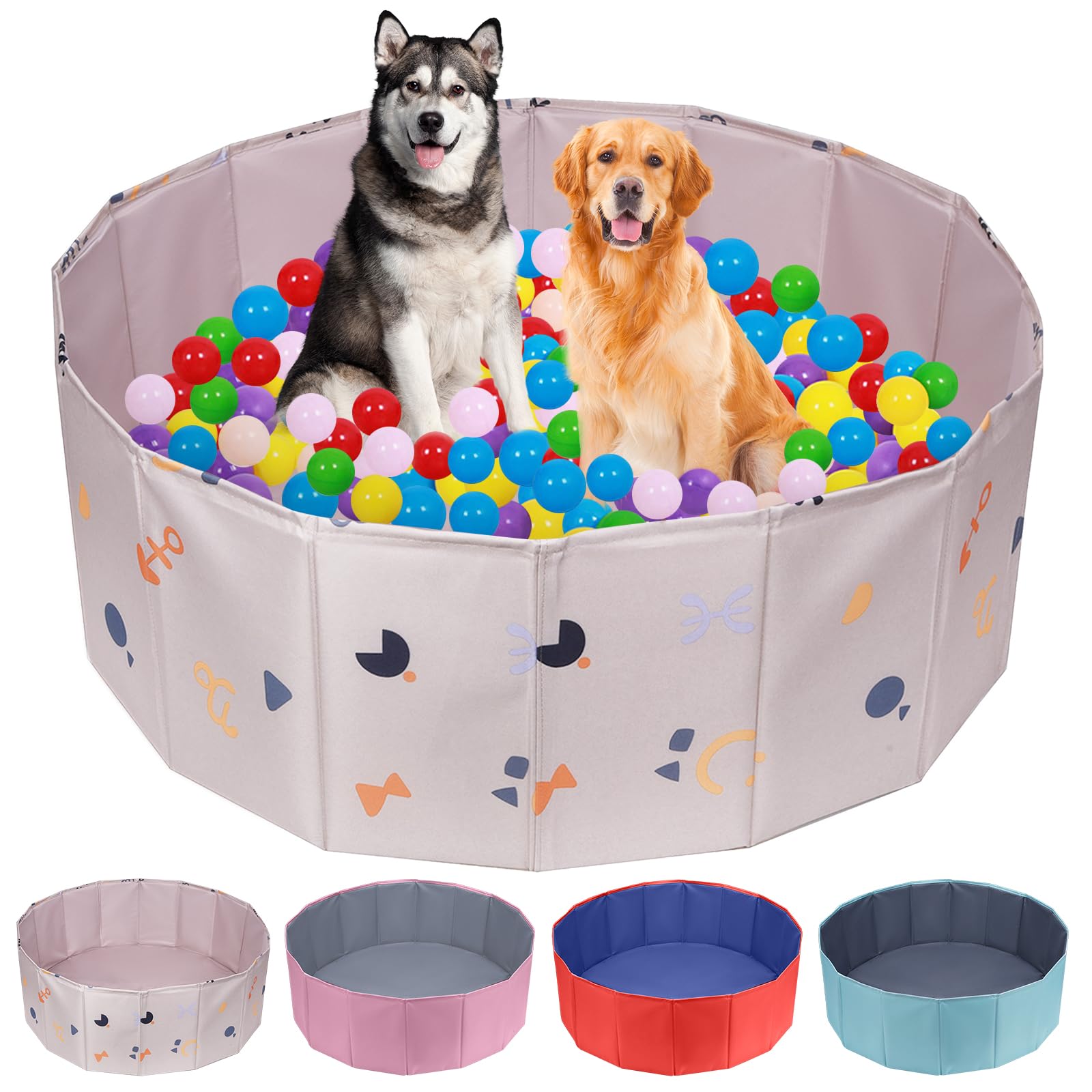 Photo 1 of Foldable Ball Pit, Foldable Ball Pits for Dogs, Ball Pit for Dogs, Portable and Foldables Kids Ball Pits, Suitable for Indoor and Outdoor (Without Toy Ball, Khaki)