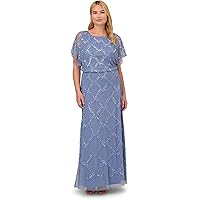 Amazon.com: Adrianna Papell Women's Beaded Mesh Long Dress, French Blue, 10  : Clothing, Shoes & Jewelry