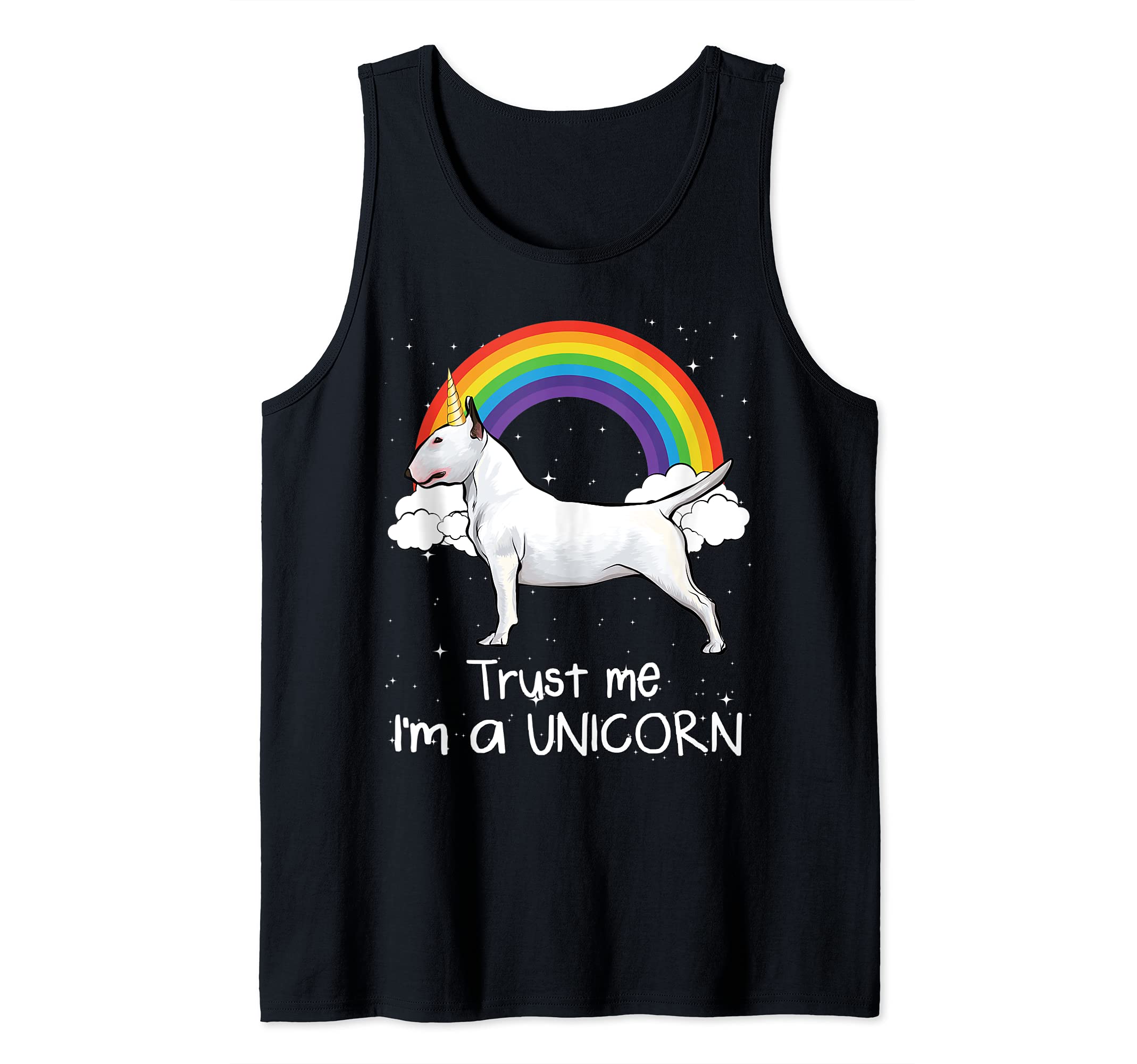 Rainbow Bull Terrier Trust Me I'm A Unicorn Dog Tank Top