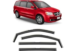 Voron Glass in-Channel Extra Durable Rain Guards for Dodge Grand Caravan 2008-2020, Window Deflectors, Vent Window Visors, 4 