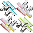YARALL 12 Pack Metal Chip Clips with Silicone Edges – Heavy Duty Bag Clips for Food Packages, Kitchen, Office – Color Coded, Air Tight Extra Strong Clamps, 3 Inches Wide (12)