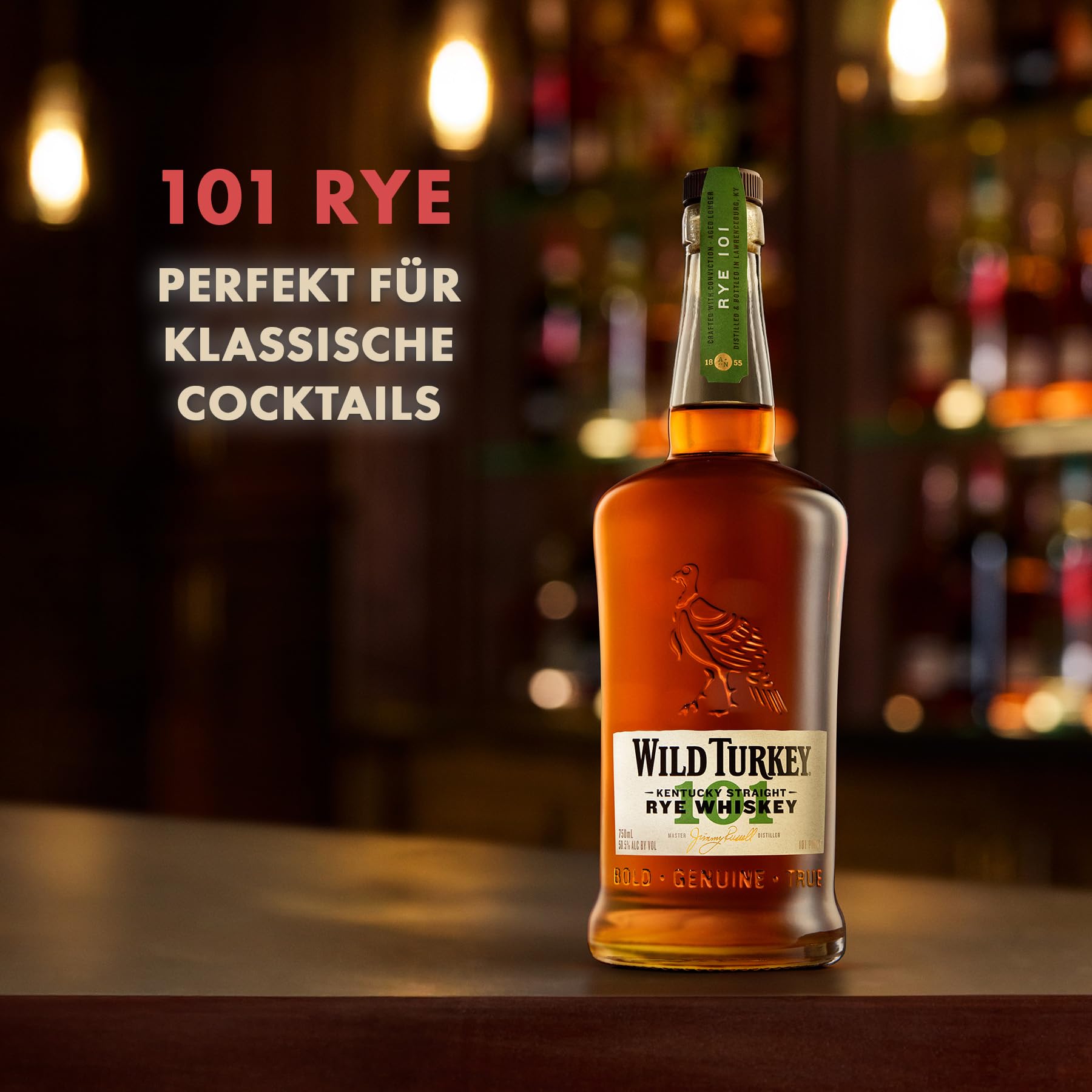 Wild Turkey Kentucky Rye Whiskey - Kraftvoller Whiskey - ideal für Cocktails und Mixgetränke - 50,5% Vol. Alkohol - 1 x 1 l 2
