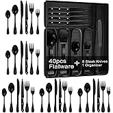 49PCS Silverware Set with Organizer, Stainless Steel Forks and Spoons Silverware Set Flatware Utensils Cutlery Set, Mirror Polished