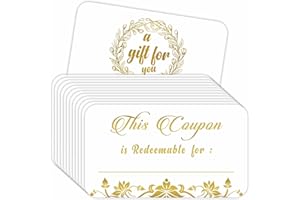 PARTH IMPEX 50 Blank Coupon Cards - Redeem Gift Voucher for Present, Love Coupons for Husband Wife, Blank Gift Certificates, Christmas Valentine Couples Coupons Book for Him, Her, Boyfriend