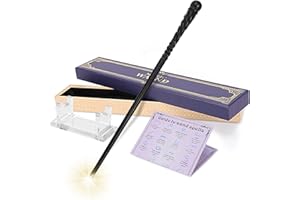EnrichFun Light Up Wizard Magic Wand Rechargeable Illuminating Witch Wands for Kids Collection Cosplay Halloween, with Acrylic Stand, (Dynamic)