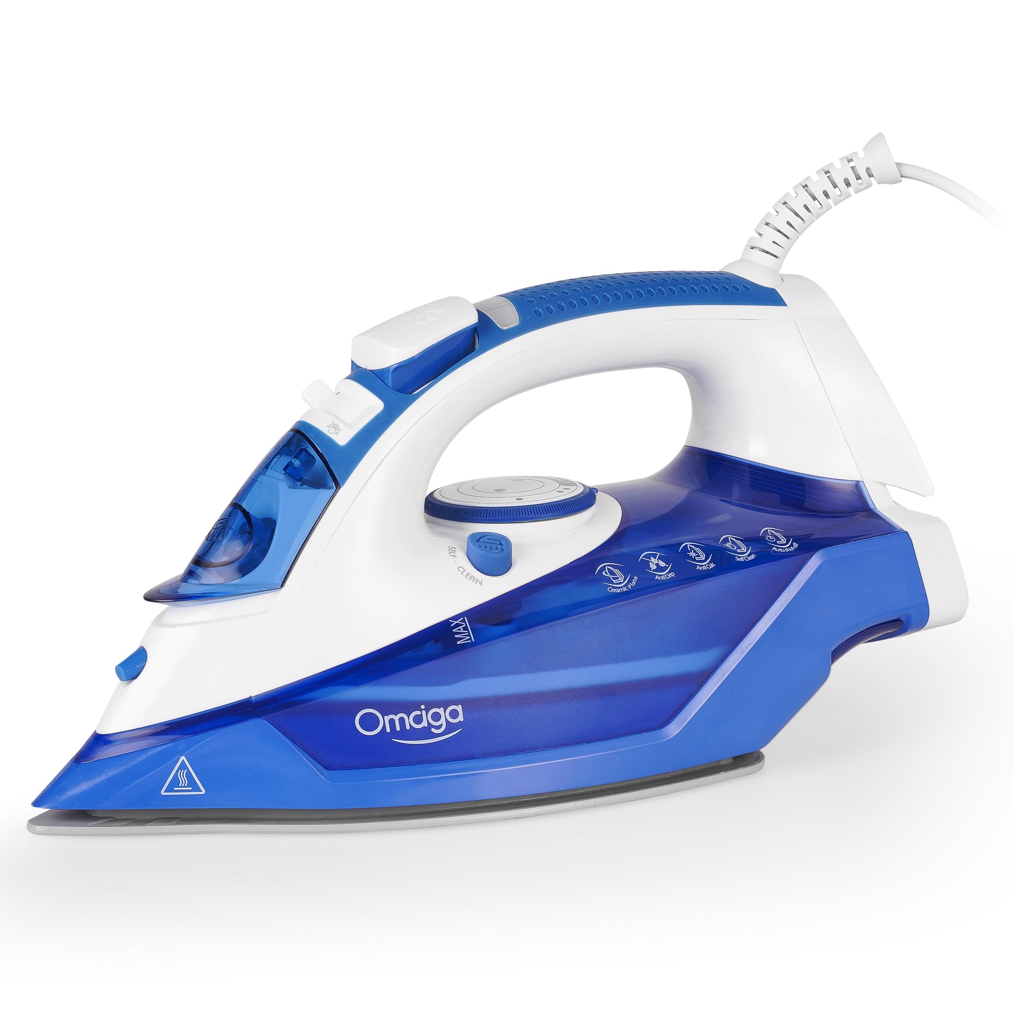 Photo 1 of OMAIGA Steam Iron for Clothes, 1500W Clothes Iron with 3-Way Auto-Off, Durable Ceramic Soleplate, Iron for Clothes with 11.8oz Water Tank, Steam Iron with Self-Cleaning, Anti-calc Function