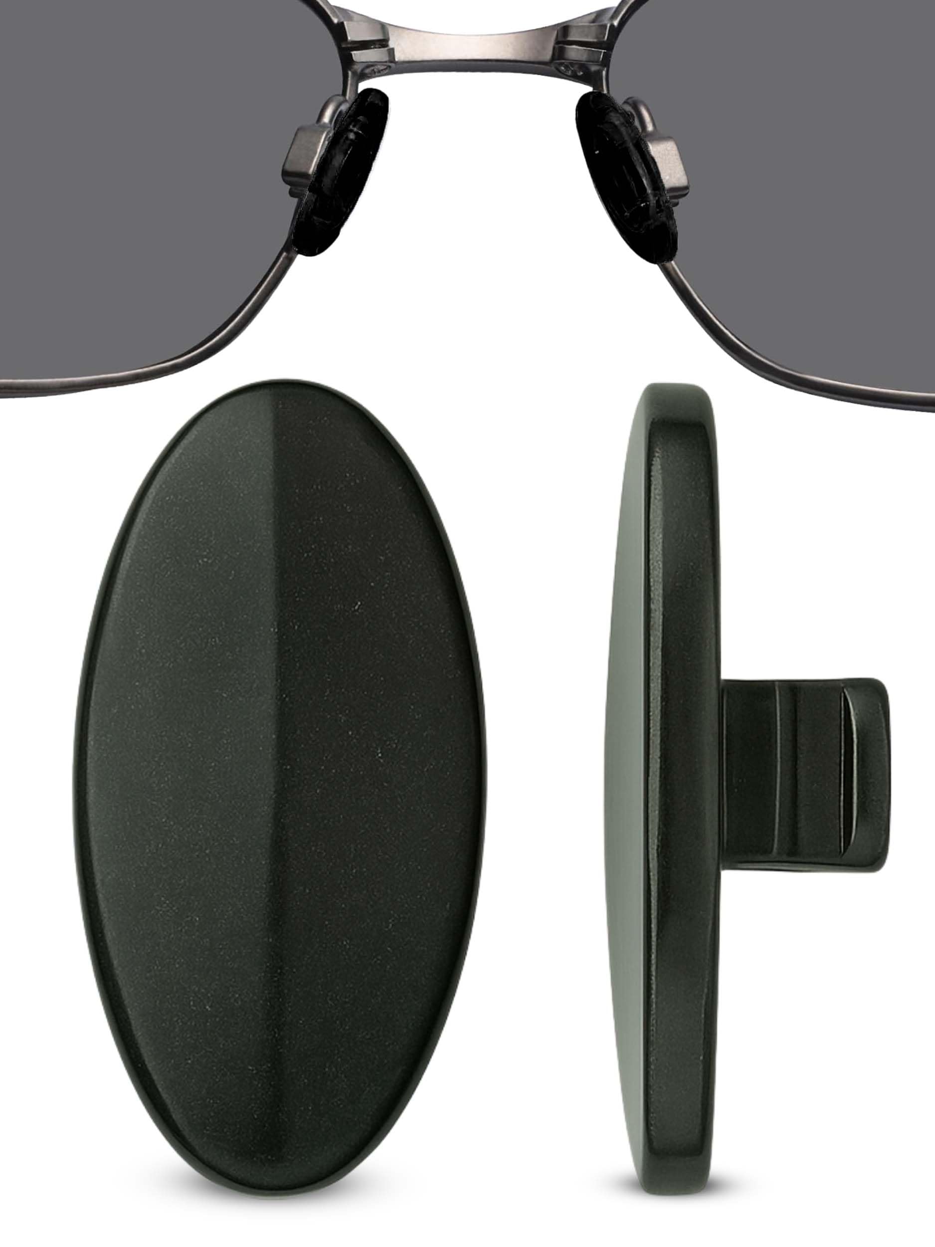 SPORTS WORLD VISION Titanium Glasses Nose Pads | Non-Slip Oval Titanium Nose Pads for Glasses | 13mm Slide-in Easy Replacement & Comfortable Fit - 1 Pair in Black Finish for Suitable Eyeglasses