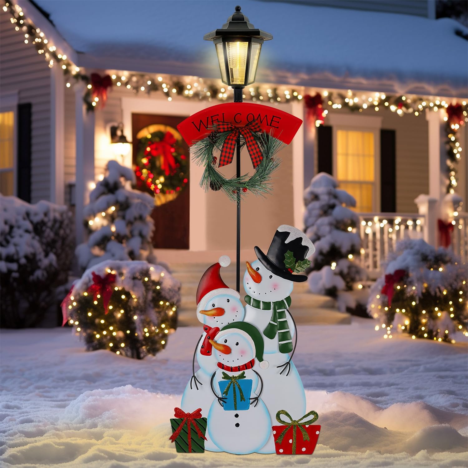 Juegoal Christmas Outdoor Decorations 52 Inch Solar Xmas Snowmen 71DUWFHE11L 