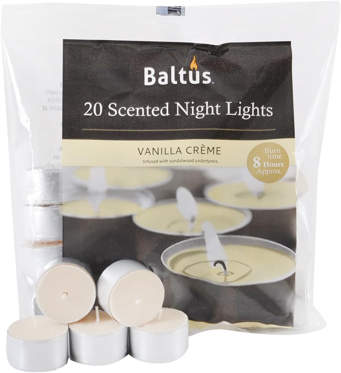 20 Scented Night Light Candles | Vanilla Creme Scent