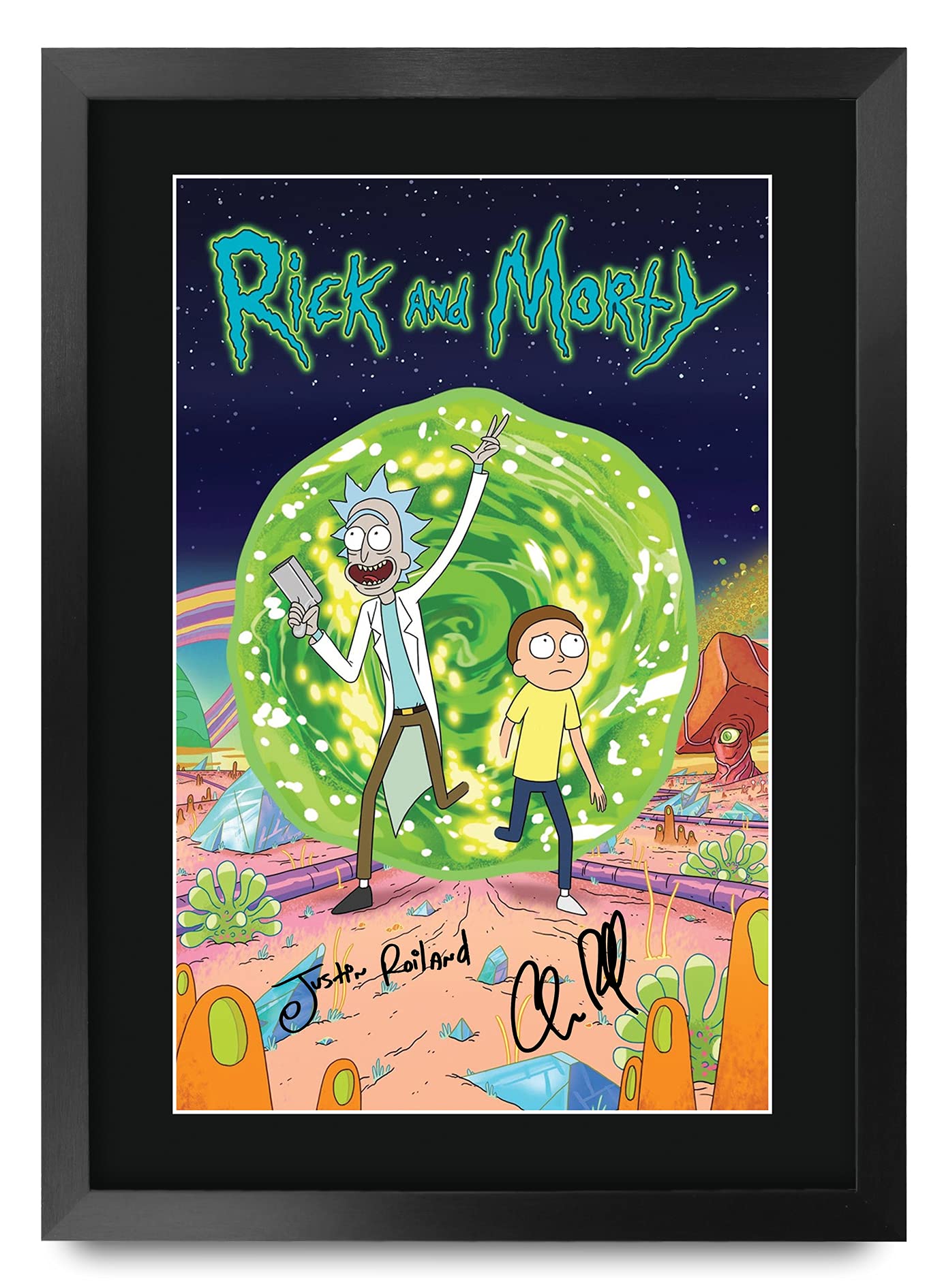 HWC Trading A3 FR Rick and Morty Justin Roiland Gifts Printed Signed Autograph Picture for TV Memorabilia Fans - A3 Framed