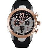 MULCO Luxury Waterproof Watch for Women - Rose Gold Stainless Steel Analog | Large Face Case Quartz Watch with Mother of Pearl Dial, Rose Gold Watch and Silicone Band