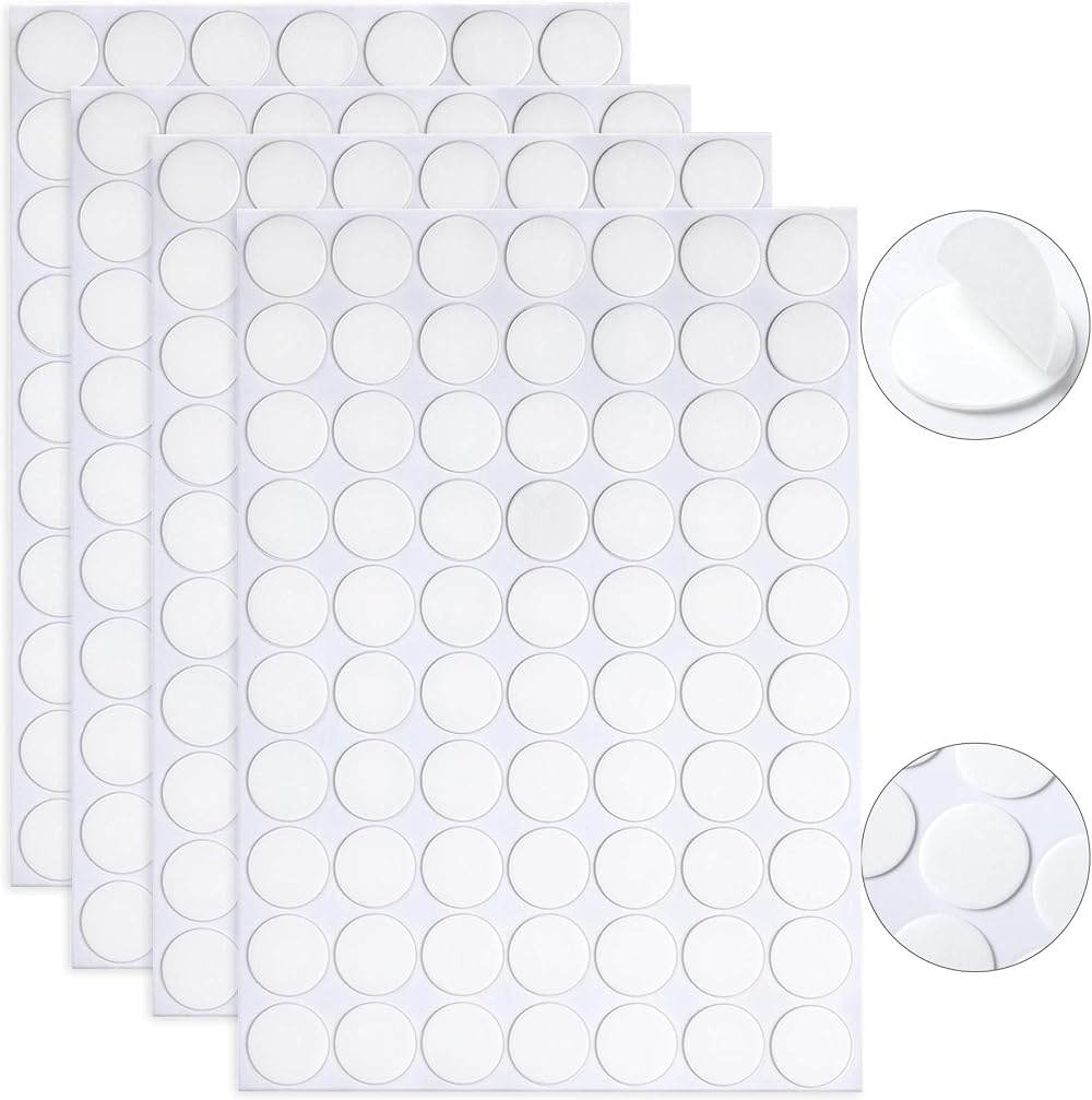 JANYUN 280 PCS Double Sided Adhesive Dots 20mm Clear Putty Removable Waterproof