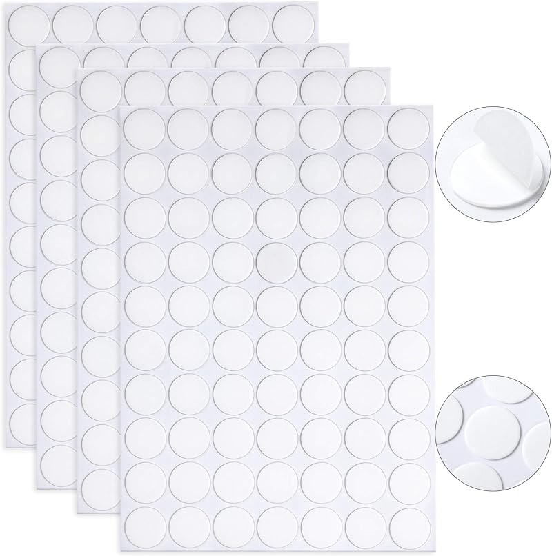 JANYUN 280 PCS Double Sided Adhesive Dots 20mm Clear Putty Removable Waterproof