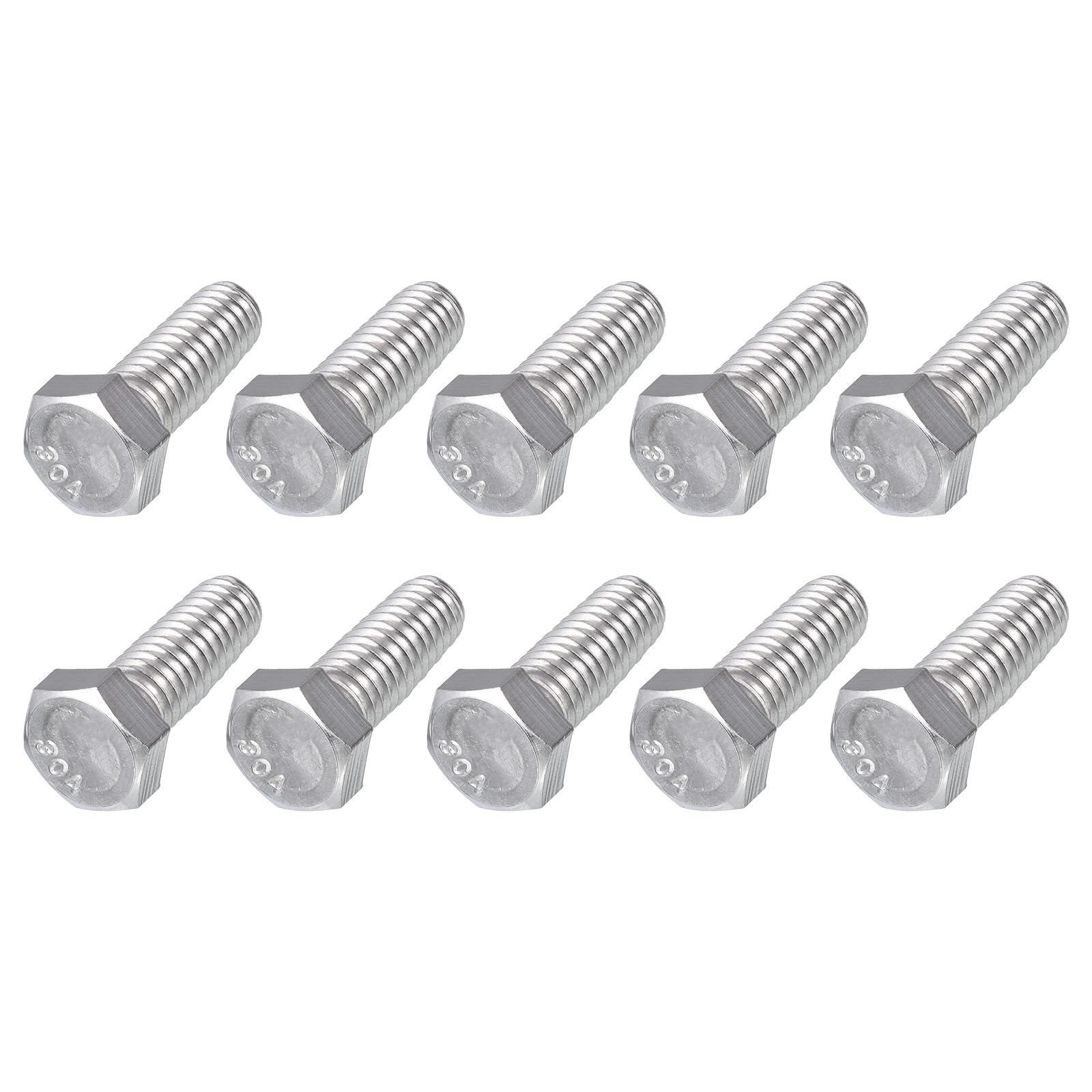 METALLIXITY Hex Head Bolts (3/8-16 x 1") 20Pcs, 304 Stainless Steel 18-8, Fully Threaded, External Hex Drive, Plain Finish, Hex Head Screw Bolt, Silver โ image 1