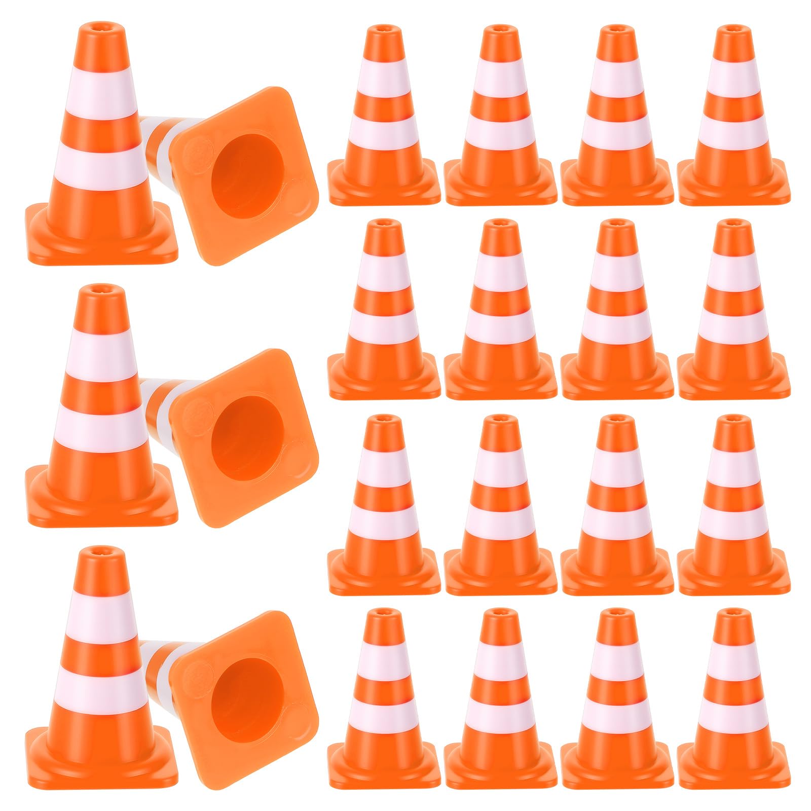 50 Pcs Mini Traffic Cones, 1" Plastic Small Cones,Small Orange Cone Mini Construction Cone Traffic Caution Signs for Micro Landscape Sand Table, Street Signs, Engineering Road ConeSS Model(Orange)