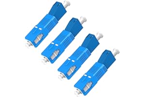 Duttek SC to LC Adapter-Single Mode 4 Pack, 9/125um SC/UPC Male to LC/UPC Female Optical Fiber Adapter Connector for Optical Power Meter, Visual Fault Locator, Digital Communication