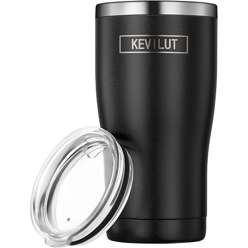 KEVILUT Stainless Steel Tumbler, Travel Mug, Tumbler Cups, Stainless Steel Coffee Mug with Lid, Double Wall Tumbler, 20 oz Tumbler - Black