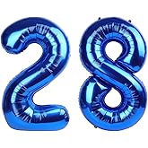 Navy Blue Number 28 Balloon 40 inch, 28 Number Balloons, 28th Navy Blue Birthday Decorations, 28 Year Old Women Men Blue Party Supplies