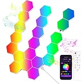 MeRGBWLife Hexa Light Panels, RGB Hexagon LED Wall Lights, Smart Home Creative Wall Lighting with Music Sync, Modular LED Lig