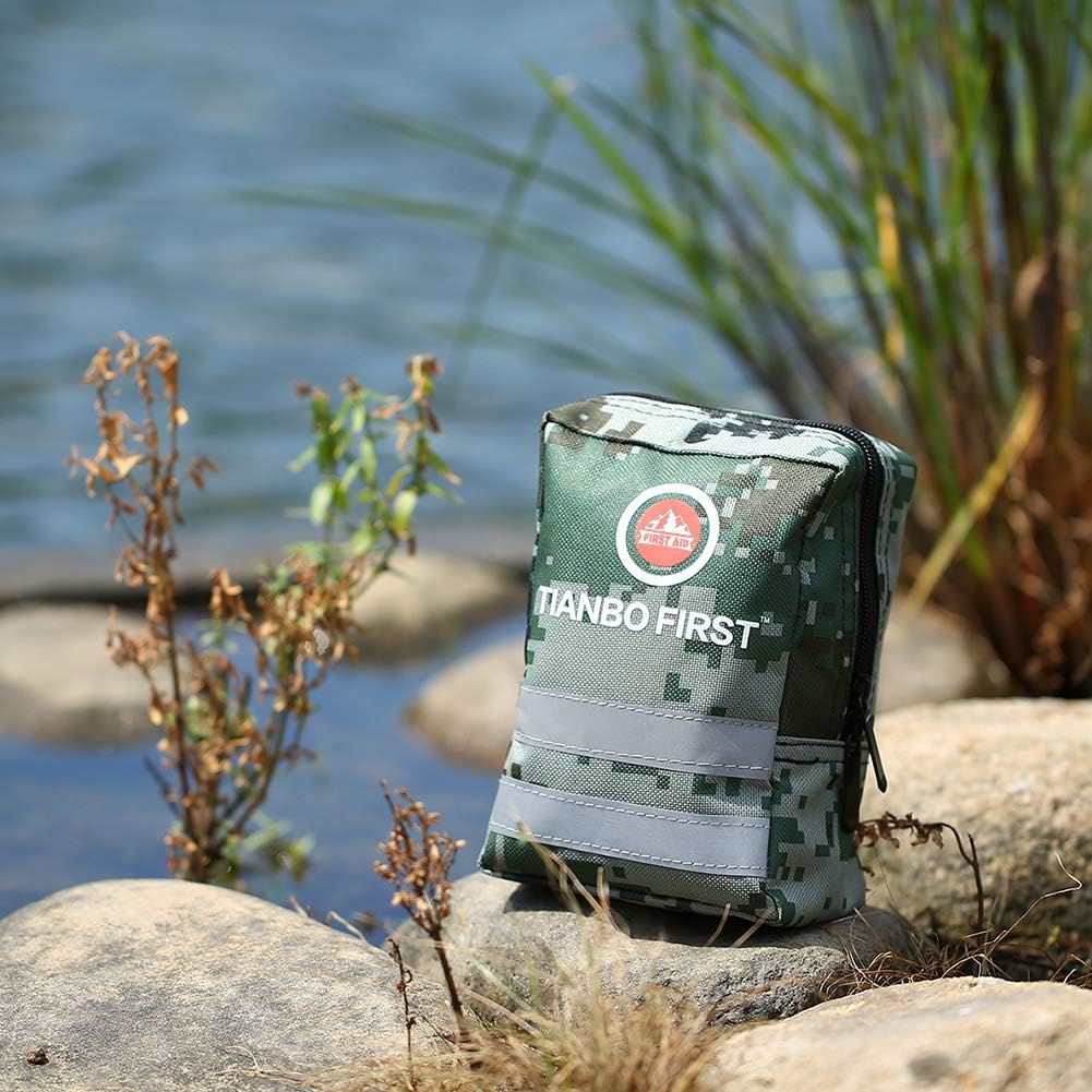 120 Pieces First Aid Kit, Tactical Trauma Kit Reflective Stripe, Great for Camping, Survival, Hiking, Rescue Camouflage : Sports & Outdoors