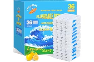 Effacera 36 Refills Disposable Toilet Bowl Paper Bulk Toilet Fresh Flushable Refills for Bathroom Toilet Brush Accessories Supplies Starter Kit