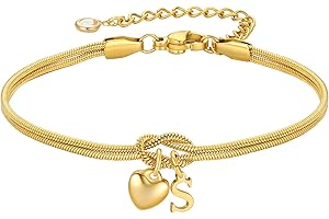 M MOOHAM Initial Knot Bracelets for Women - 18K Gold Plated Initial Knot Bracelets for Women Teen Girls, Trendy Letter A-Z Love Charm Bracelet Dainty Jewelry Womens Bridesmaid Birthday Gifts