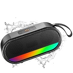 Portable Bluetooth Speaker with LED Lights, 24W