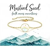 KummerSaprk Mustard Seed Bracelet for Women, Faith Moves Mountains Pendant, Delicate Chain Inspirational Jewelry Gift