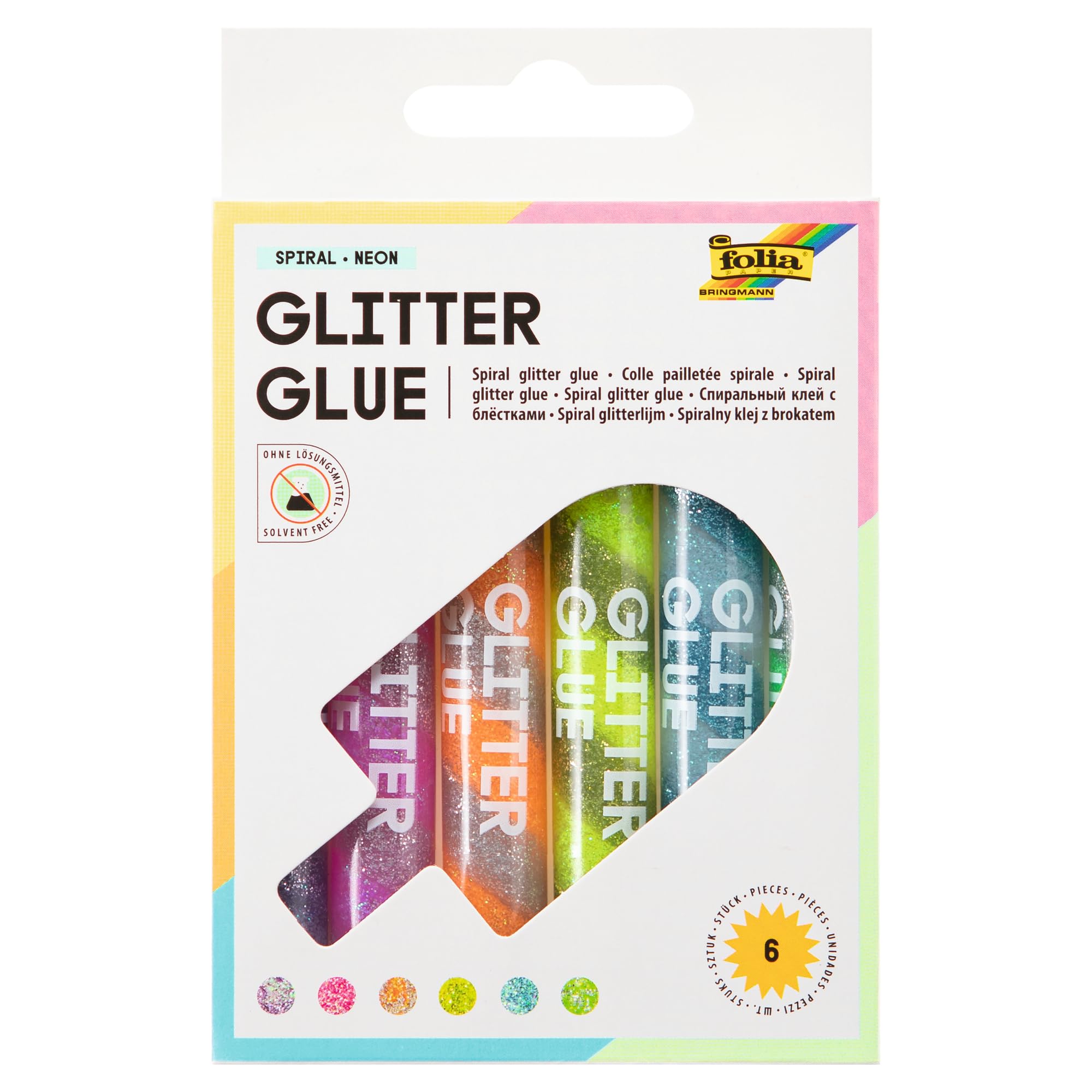 folia 576 Glitter Glue Spiral Neon