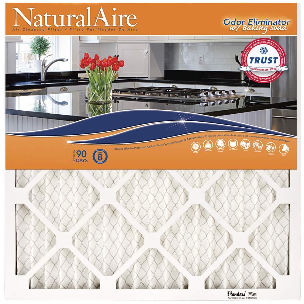NaturalAire Odor Eliminator Air Filter with Baking Soda, MERV 8, 20 x 20 x 1-Inch, 4-Pack