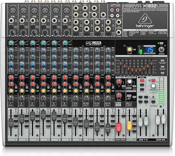 Behringer X1832USB Premium 18Input 3/2Bus Mixer, 24Bit MultiFX Processor Amazon.ca Musical