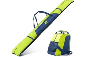 Tonesport Ski Bag and Boot Bag Combo - Ski Bags for Air Travel - Unpadded Snow Ski Bags - For Skis Up to 180cm