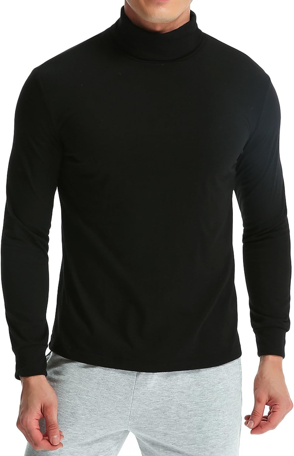 MODCHOK Men Long Sleeve Top Casual Base Tops Solid Color Blouse Warm Long Sleeve Sweatshirt Slim Fit T Shirt