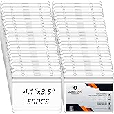 FZENeast ID Card Holder, 50 PCS Horizontal Clear Plastic Badge Holder with Waterproof Resealable Zip, Name Tag Holder for Mul